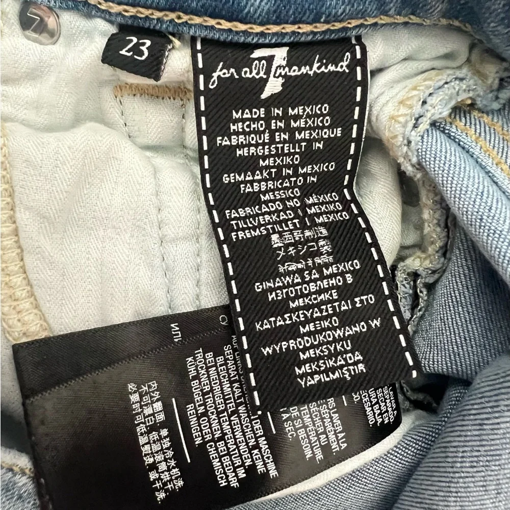 7 For All Mankind Skinny Jeans Women Size 23‎ Light Blue Denim (0647) - Picture 10 of 15